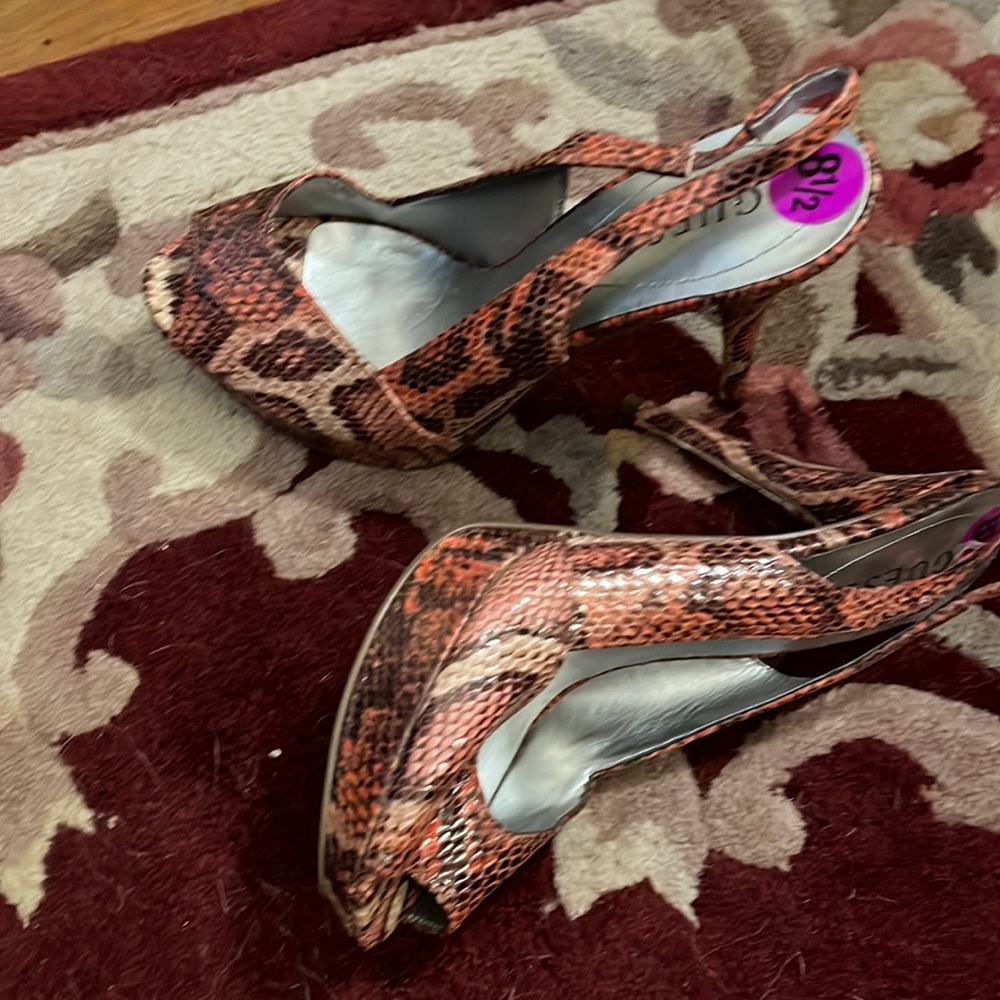 Brand new snakeskin sandal pumps , never worn